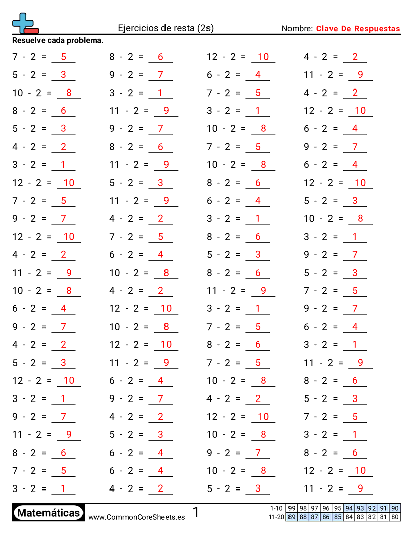 Ejercicios  de ejercicios de matemáticas - 2 (tablas) (horizontal) worksheet