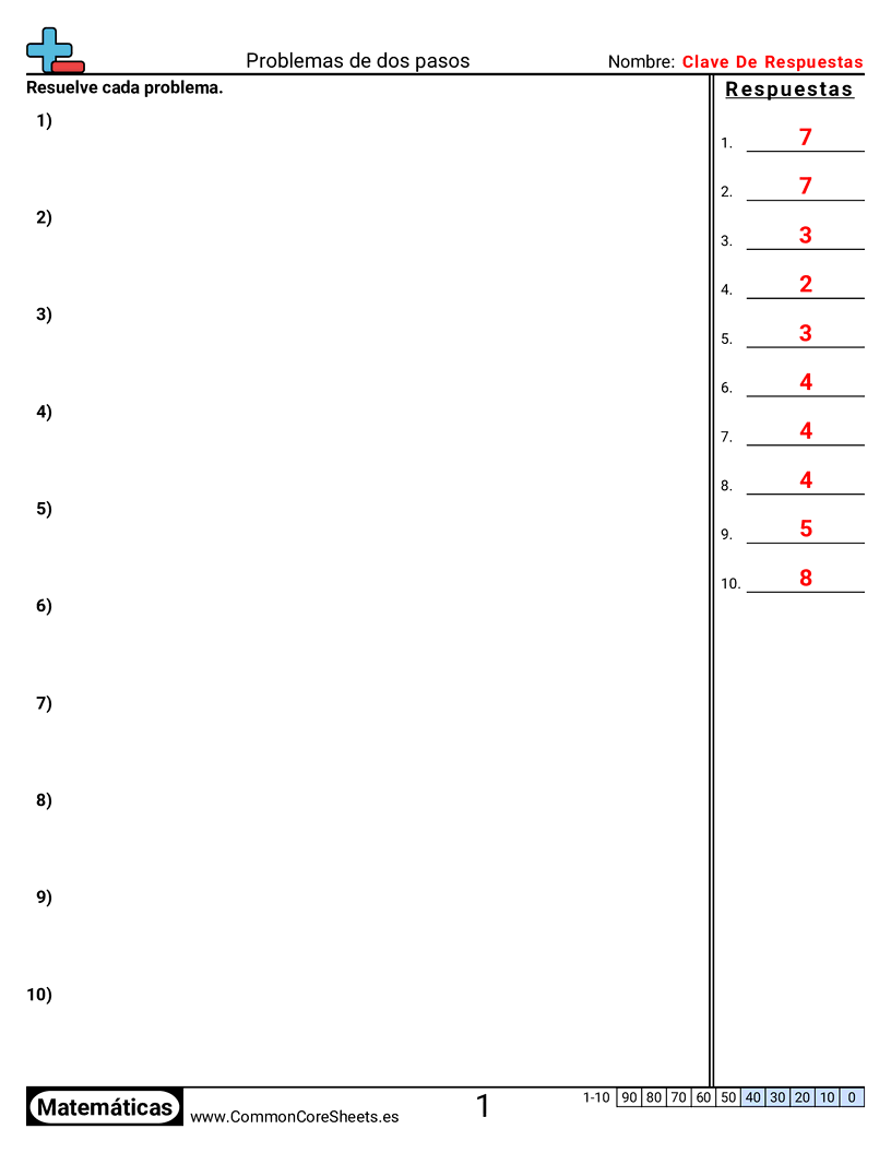 Ejercicios  de problemas multipasos - Restar y dividir worksheet